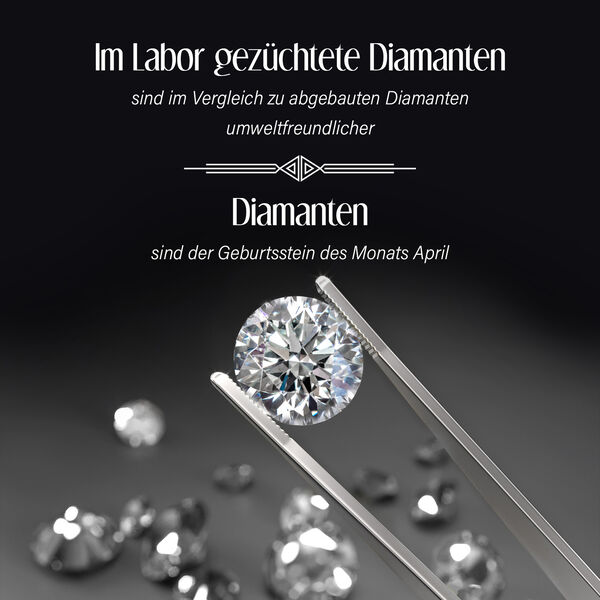 LUXURIANT SI Labor Diamant Ohrringe in 585 Wei&szlig;gold - 1 ct. image number 4