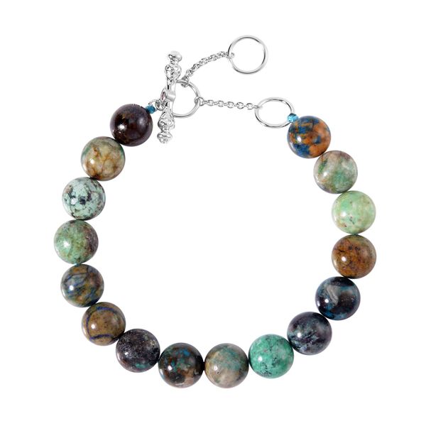 AAA Chrysokoll, Roter Granat Armband ca. 18 cm 925 Silber rhodiniert ca. 126.09 ct