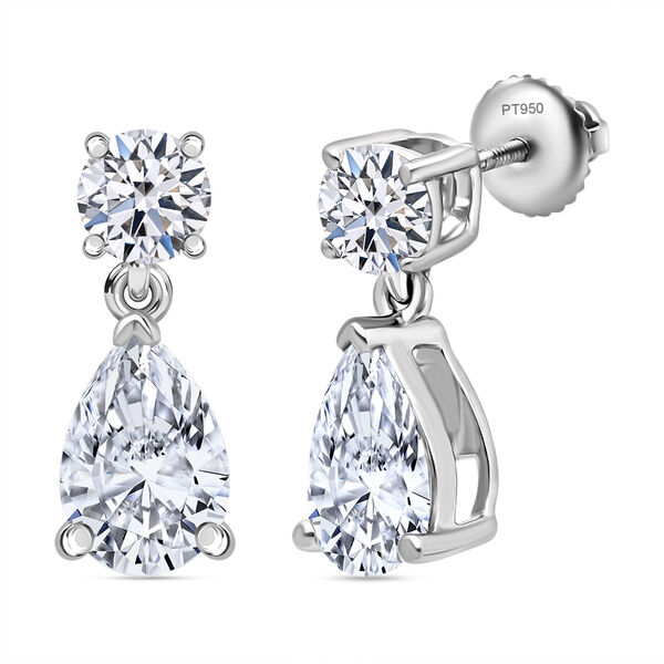 LUXURIANT SGL zertifizierte VS-EF Labor Diamant Ohrringe in 950 Platin - 2 ct.