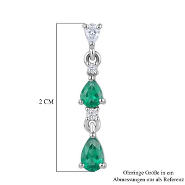 D'Joy AAA Kagem Sambischer Smaragd Ohrringe 925 Silber Rhodiniert ca. 1,09 ct. image number 5