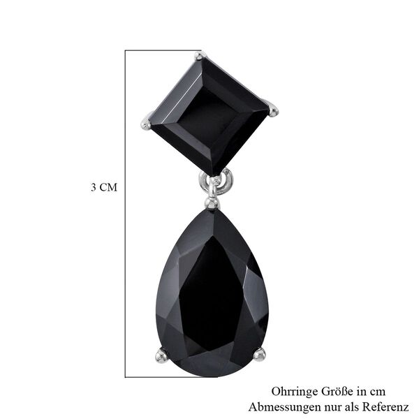 Schwarze Spinell Ohrringe, 925 Silber platiniert, ca. 20,70 ct image number 4