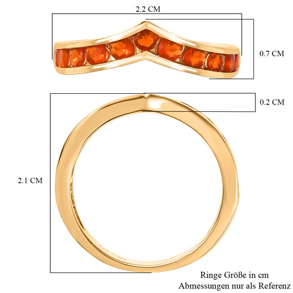 D'Joy AAA Blaze Feueropal Ring, 925 Silber vergoldet - 0,72 ct. image number 7