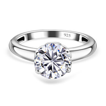 Moissanit Ring, 925 Silber platiniert, (Gr&ouml;&szlig;e 17.00), ca. 1.72 ct