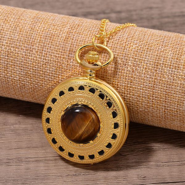 STRADA Tigerauge Kettenuhr, 91,4 cm - 15 ct. image number 2