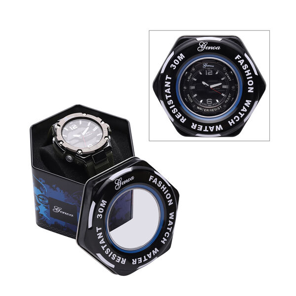 GENOA - Japanisches Uhrwerk, Digitalanzeige, Edelstahlboden, wasserdicht bis 5 ATM, Gr&uuml;n image number 7