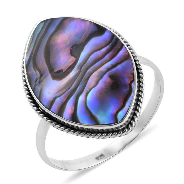 Royal Bali Kollektion - Abalone Muschel Ring 925 Silber image number 0
