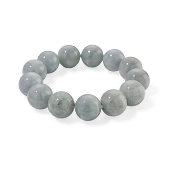 EXTREM SELTEN Nat&uuml;rliche Wei&szlig;e Jadeit Jade (15-17mm) Armband, flexibel, ca. 475.00 ct