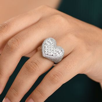 GP Amore Kollektion - Wei&szlig;er Zirkon, Kanchanaburi Blauer Saphir Ring 925 Silber rhodiniert (Gr&ouml;&szlig;e 20.00) ca. 4.70 ct