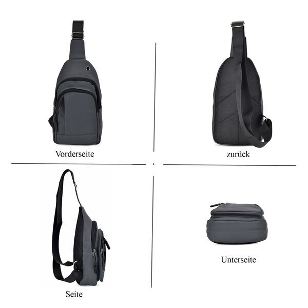 Multifunktionale Brusttasche mit RFID-Schutz in Grau image number 9