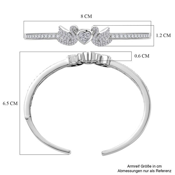J Francis gefertigt mit SWAROVSKI- Swarovski Zirkonia Schwan Armreif, 19 cm image number 6