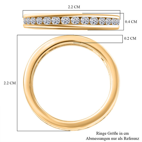 LUXURIANT SGL zertifizierter VS-EF Labor Diamant Ring, 925 Silber 750 Gelbgold Vermeil - 1 ct. image number 6