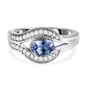 AA Tansanit und Zirkon Ring - 0,91 ct.