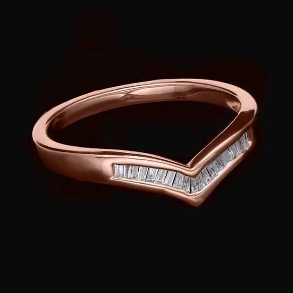 Wishbone Diamant Ring, Silber mit Roségold Vermeil - 0,17 ct. image number 1