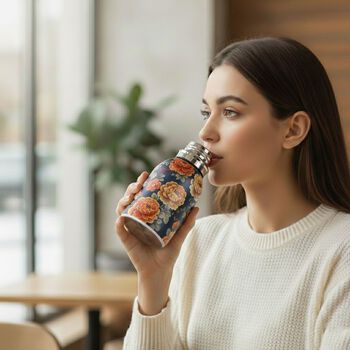 LIVMORE Edelstahl Trinkflasche 260 ml ca. 14 cm Blauer Vogel Blau