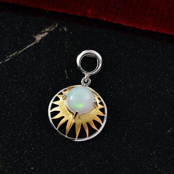 D'Joy AA Nat&uuml;rlicher, &auml;thiopischer Welo Opal Anh&auml;nger 925 Silber platiniert und vergoldet ca. 1.36 ct