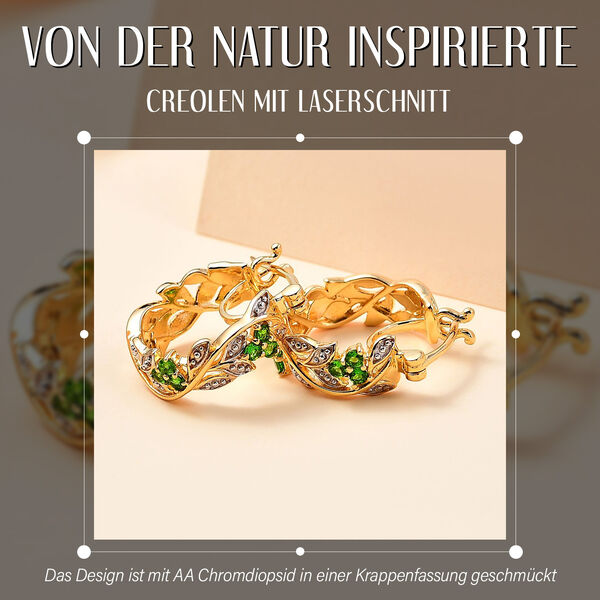 ALLORO AA Nat&uuml;rliche Chromdiopsid-Ohrringe - 0,47 ct. image number 2