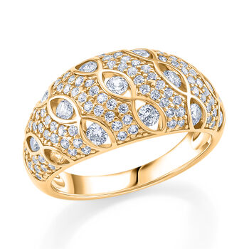Wei&szlig;er Zirkonia Ring Nickelfreies Messing (Gr&ouml;&szlig;e 17.25)