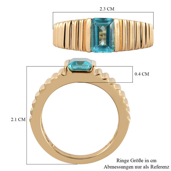 Paraiba Topas Ring 925 Silber 585 Vergoldet image number 7