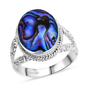Royal Bali - D Joy Abalone Muschel Ring 925 Silber (Größe 16.00) ca.