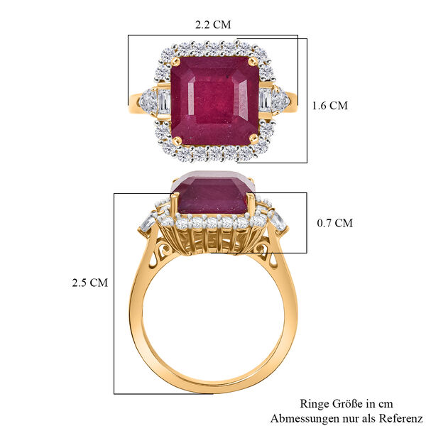 D'Joy afrikanischer Rubin, wei&szlig;er Topas und Zirkon Ring - 8,59 ct. image number 6