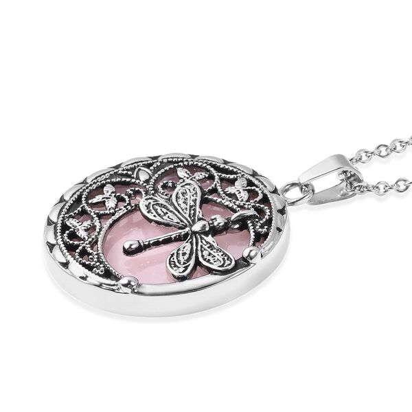 Rosenquarz Anh&auml;nger mit Kette, 50 cm - 35,50 ct. image number 2