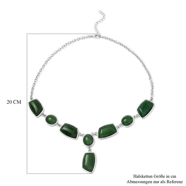 Gr&uuml;ne Aventurin-Halskette, 45 cm, silberfarben ca. 135,00 ct image number 5