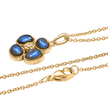 EverTrue Labradorit Anh&auml;nger mit 50cm Kette - 3,48 ct.