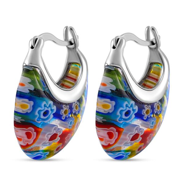 Durchsichtige Huggie-Ohrringe im Murano-Stil image number 7