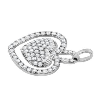 LUSTRO STELLA wei&szlig;er Zirkonia Anh&auml;nger im Herz-Design