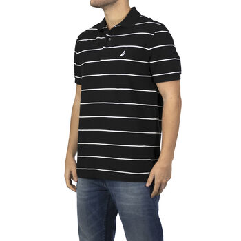 NAUTICA: Poloshirt mit aufgesticktem Logo, Schwarz