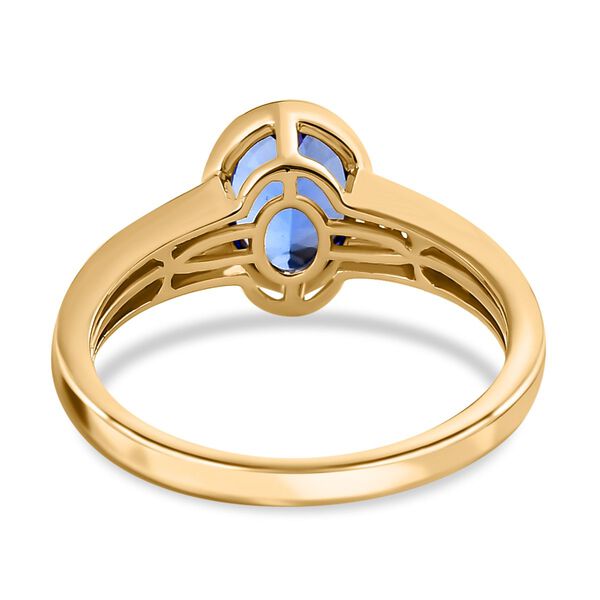 AAA Tansanit und Diamant Ring in 585 Gelbgold - 1,63 ct. image number 6