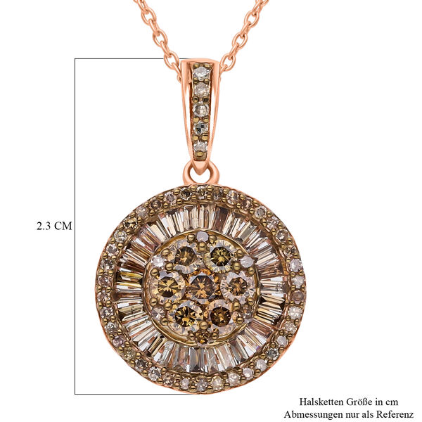 Nat&uuml;rlicher Champagner-Diamant-Anh&auml;nger mit Kette, 50 cm - 1 ct. image number 6