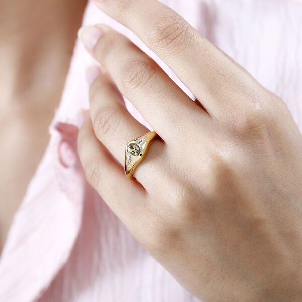 AA natürlicher goldener Tansanit und Zirkon-Ring - 0,74 ct. image number 3