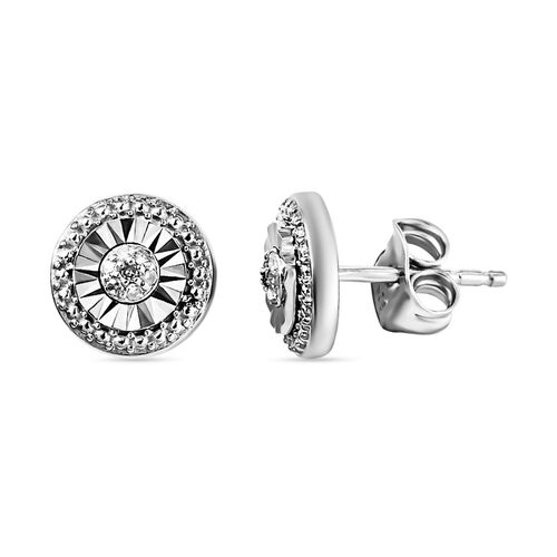 Weiße Diamant-Ohrstecker, 925 Silber platiniert ca. 0.05 ct image number 0
