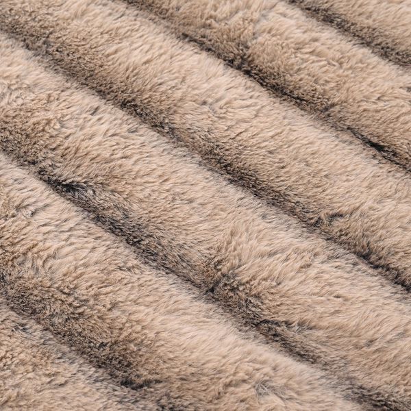 Doppellagige 350gsm Kunstfelldecke mit 220gsm Sherpa, Braun image number 3