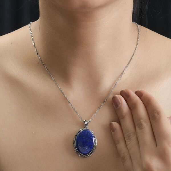 Lapislazuli Schmuckset  Edelstahl ca. 23,56 ct. image number 2