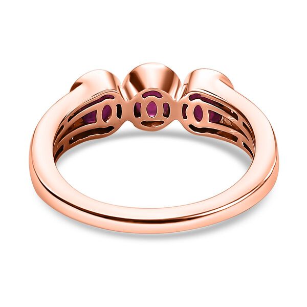 Afrikanischer Rubin (Fissure gef&uuml;llt), wei&szlig;er Zirkon Ring, 925 Silber ros&eacute;vergoldet, (Gr&ouml;&szlig;e 17.00) ca. 1.53 ct image number 5