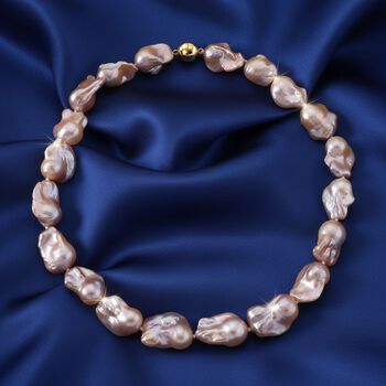 D'Joy AAAA mehrfarbige Barockperle Halskette, 50cm