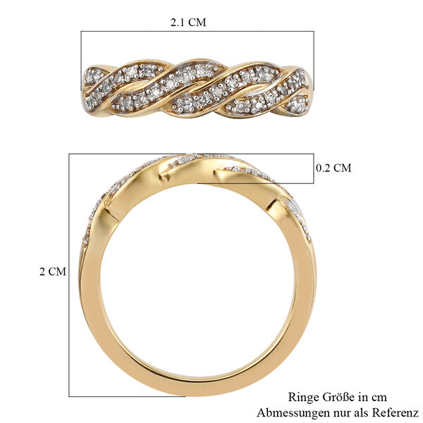 Diamant Ring 925 Silber vergoldet  ca. 0,15 ct image number 7