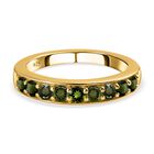 Natürlicher Chrom Turmalin Ring, 925 Silber Gelbgold Vermeil (Größe 19.00) ca. 0.57 ct