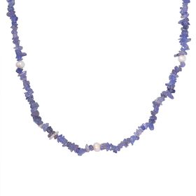 Tansanit und Süßwasserperlen Halskette, 91cm - 175 ct.