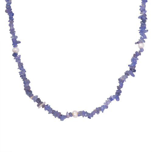 Tansanit und Süßwasserperlen Halskette, 91cm - 175 ct. image number 0