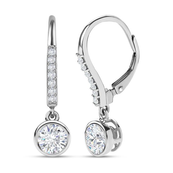 Moissanit Ohrringe, 925 Silber platiniert, ca. 1.70 ct image number 4