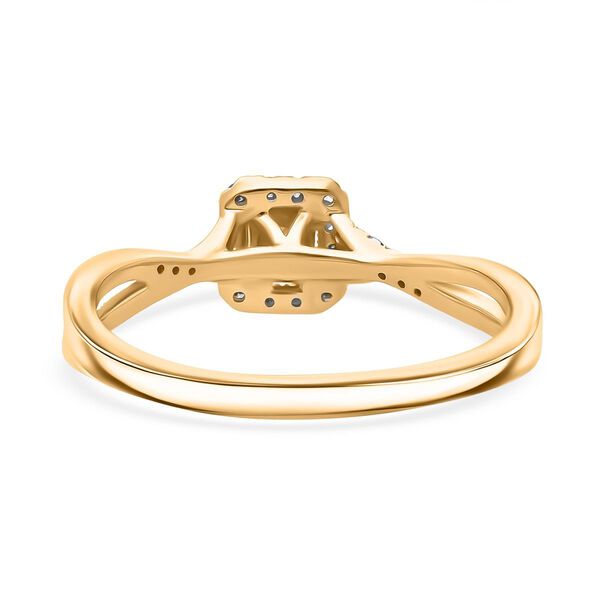 LUXURIANT VS-EF Labor Diamant Ring, 925 Silber 750 Gelbgold Vermeil - 0,25 ct. image number 5