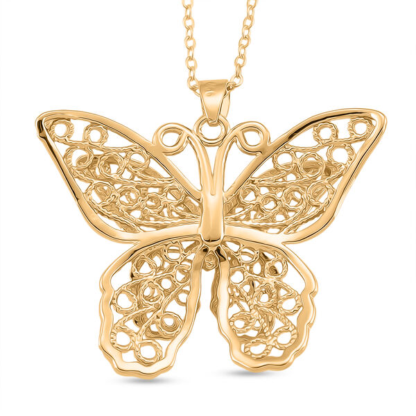 GOLD LOOKS - Schmetterling Halskette, Nickelfreies Messing, ca. 50 cm ca. 9,20g image number 4