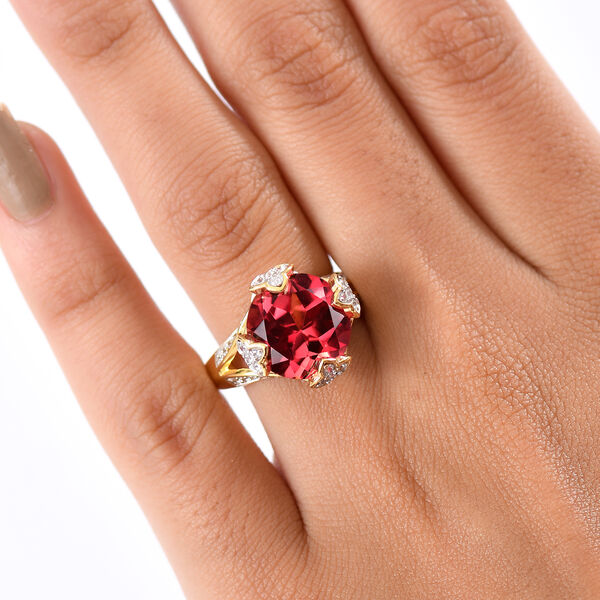 D'Joy Labor Padparadscha Saphir und Zirkon Ring - 9,59 ct. image number 2
