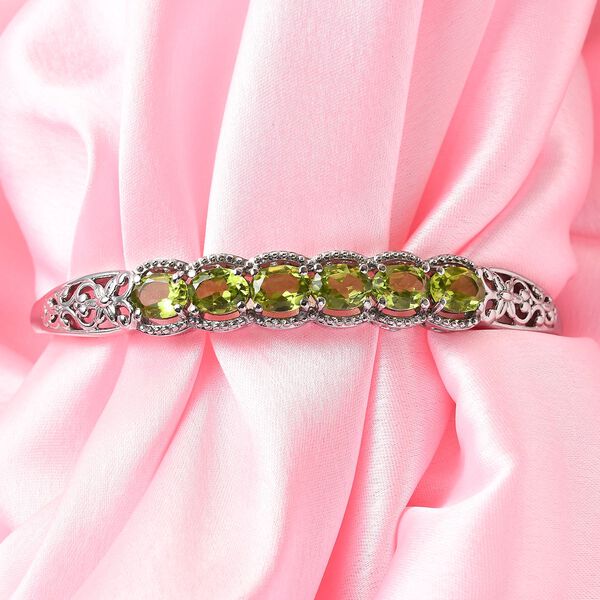 Verstellbares, natürliches Peridot-Armband, 16-26cm - 6,12 ct. image number 2