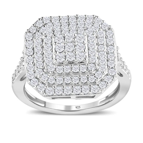 Weißer Diamant Ring, 925 Silber platiniert (Größe 16.00) ca. 1.00 ct image number 4