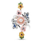 JARDIN-KOLLEKTION Mehrfarbig Perlmutt und Mehrfarbig Edelsteine Ring 925 Silber rhodiniert (Größe 16.00) ca. 5,82 ct