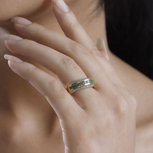 Kagem sambischer Smaragd und Zirkon Ring - 0,95 ct. image number 3